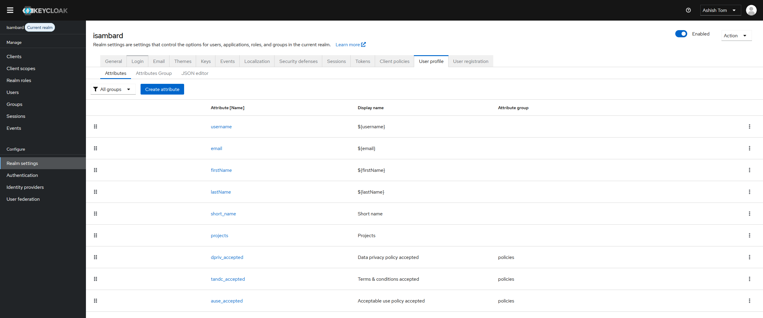 keycloak-user-profile